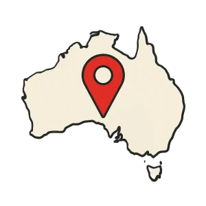 Picture of Australia with a google map pin