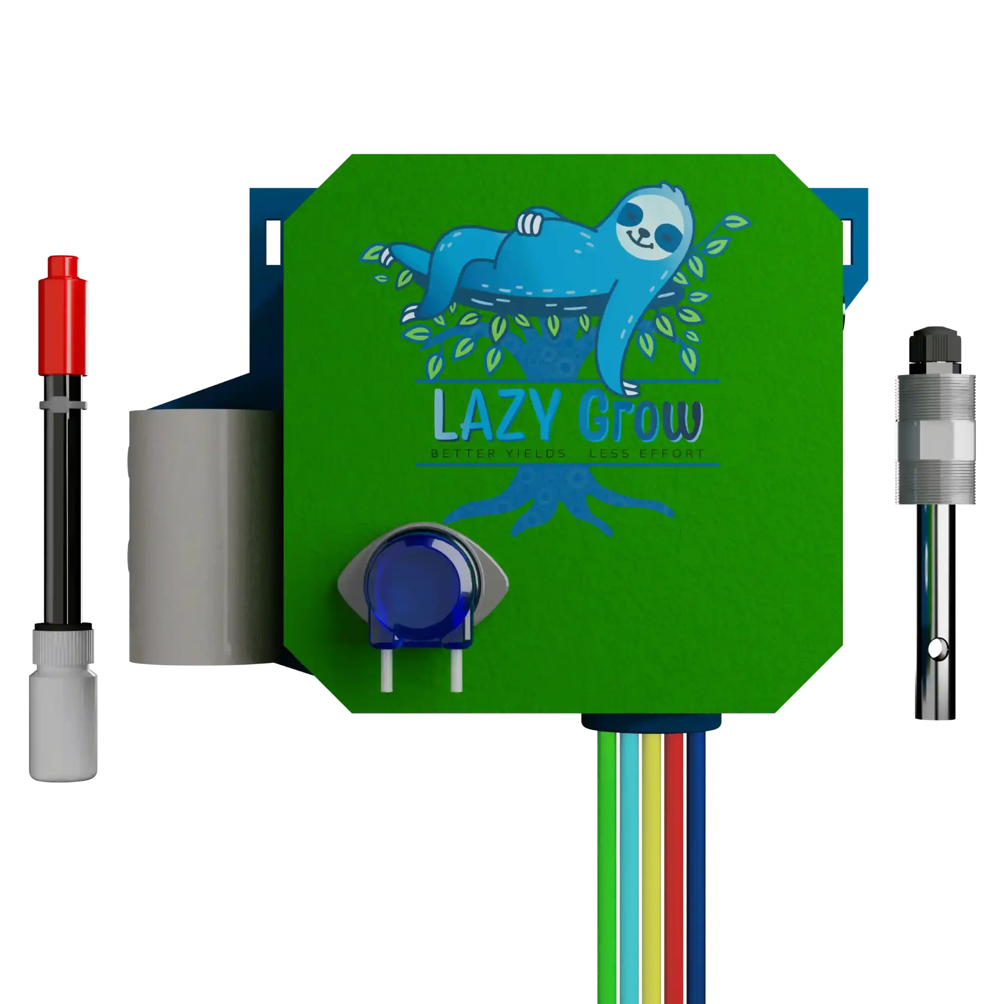 LazyGrow product with EC & pH sensor. Plus, Nutrient A, B, C, pH & Water pipes.